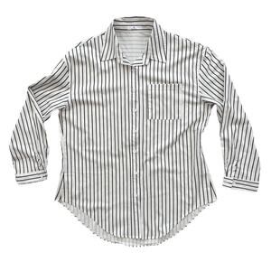 T.line Striped Polyester Women’s Blouse Women’s Medium White Black Classy Norm